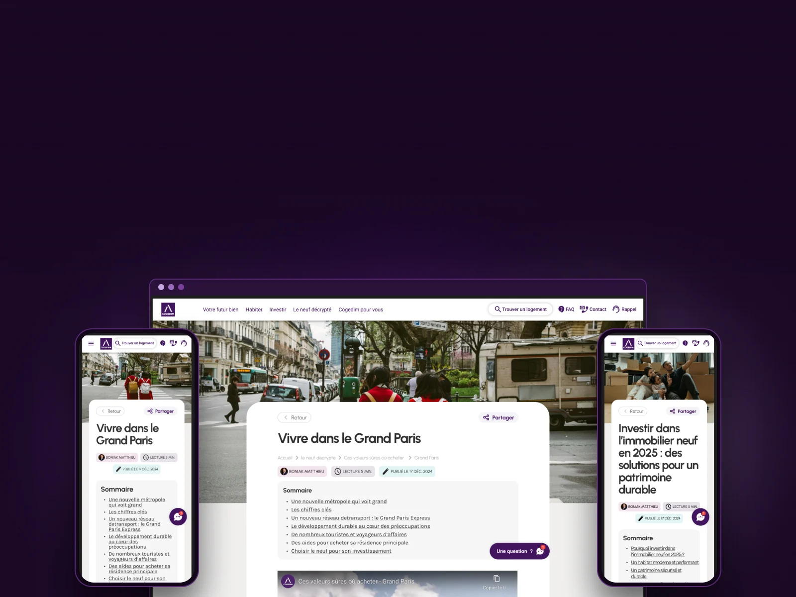 Cogedim — pages du site