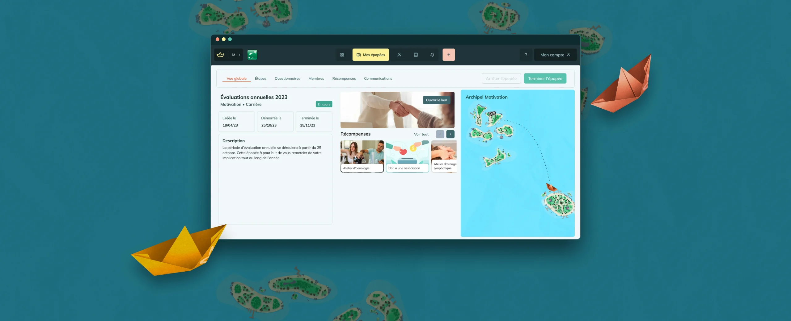 Épopée — la plateforme sur la carte des îles
