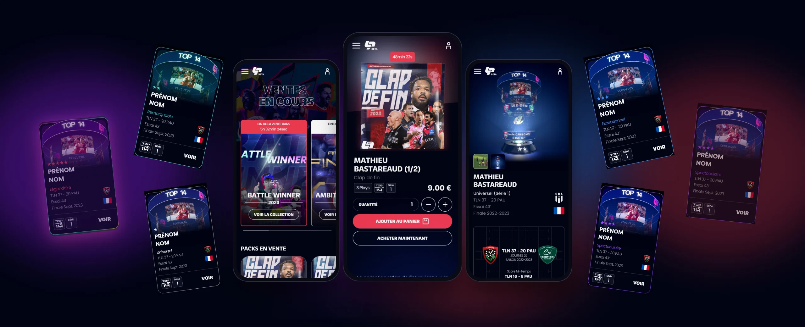Legendary Plays — écrans mobiles et cartes Plays